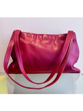 Derek Alexander Red Leather Large Purse / Shoulder Bag